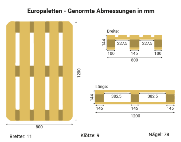 Europalette Maße beim Palettenkönig